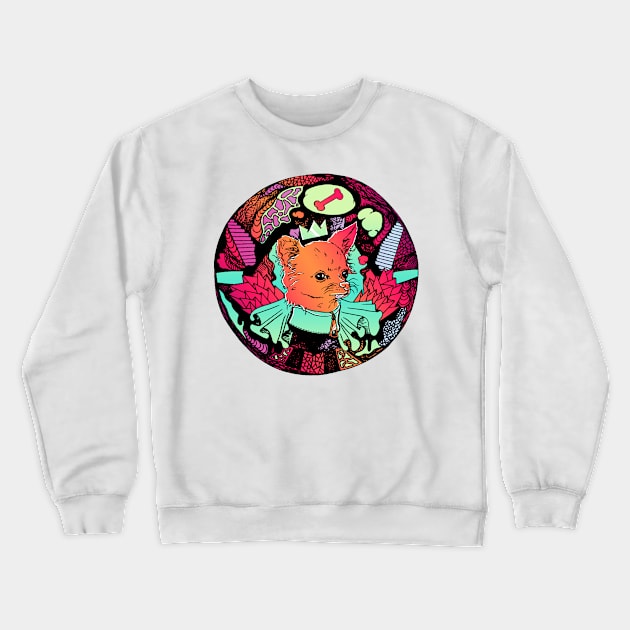 Blue Red Blend Circle of the Chihuahua Crewneck Sweatshirt by kenallouis